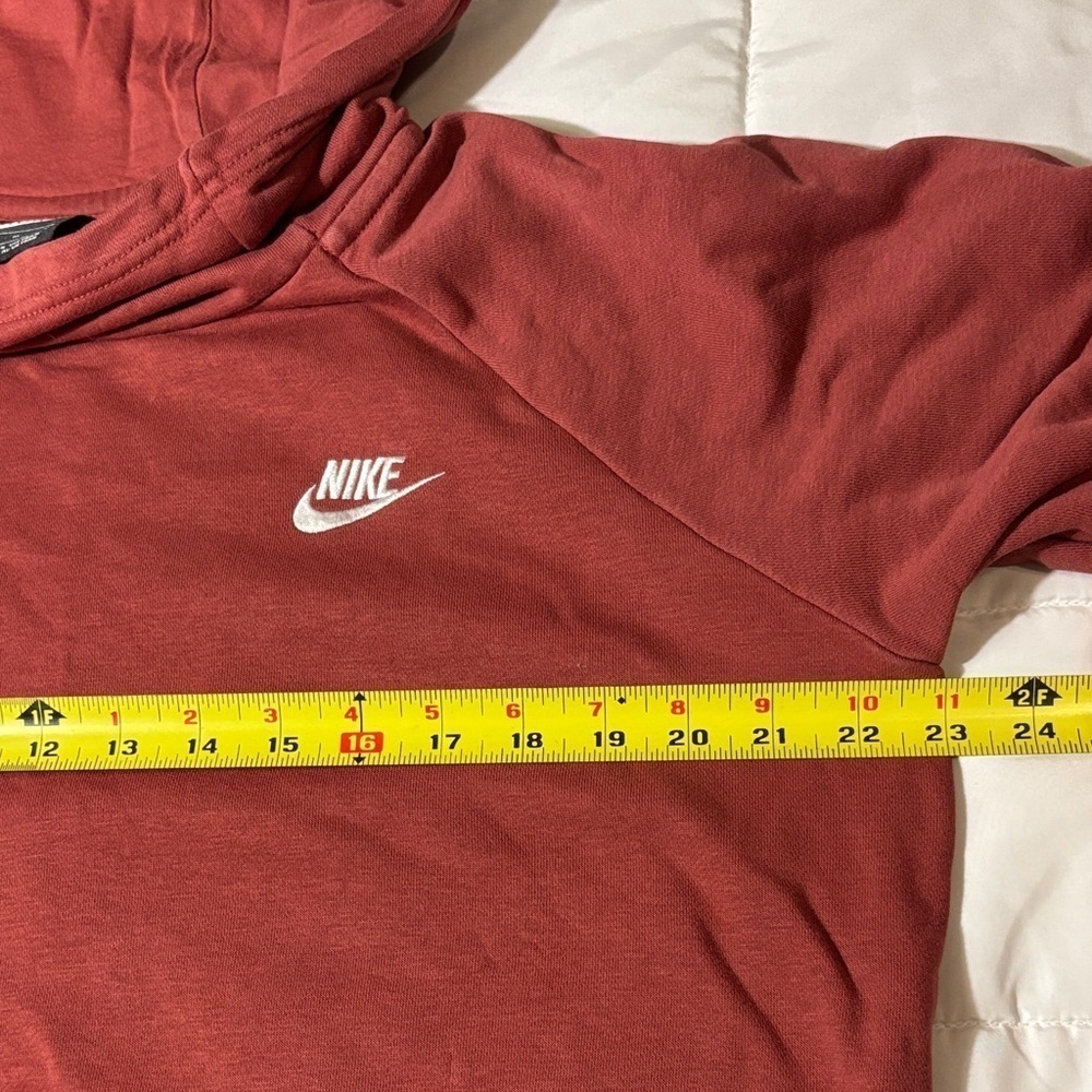 Nike Sportswear Essential Women's Funnel-neck Rust Fleece Pullover Hoodie - Picture 4 of 8